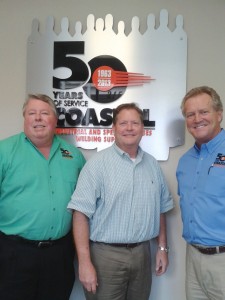 (left) Gary Sztaba, Director of Inside Sales, (center) J.C. "Chuck" Mazoch, Coastal Welding President and (right) Jim Smith, Director of Outside Sales